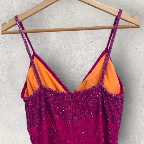 Vintage cache silk beaded maxi gown - Picture 5 of 12